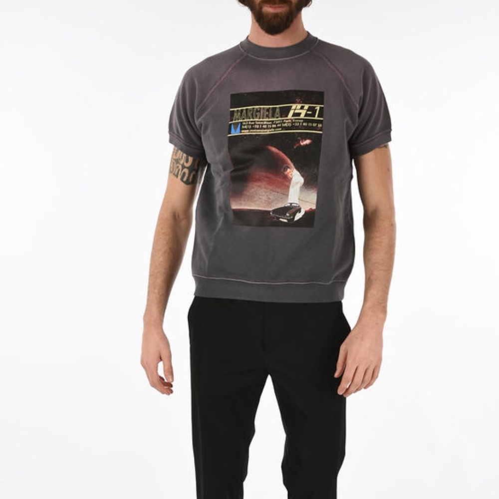 Maison Margiela Graphic Print Short Sleeve Sweat - Picture 5 of 6